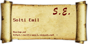 Solti Emil névjegykártya